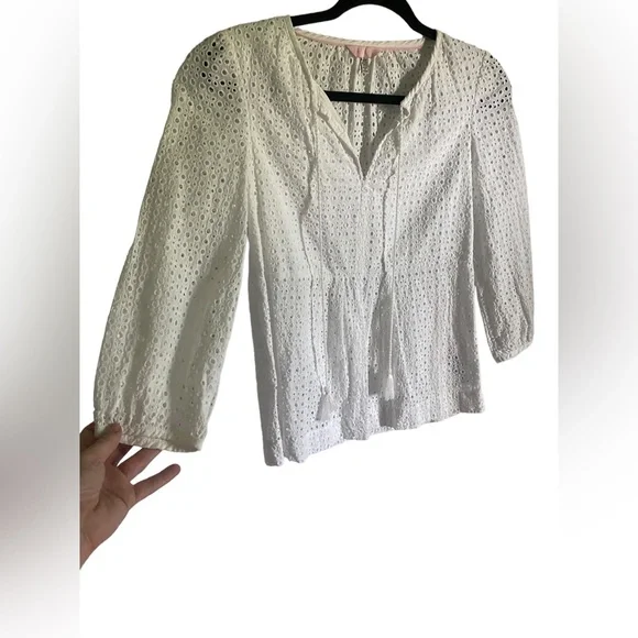 Joules | Size 4 White Cotton Knit Top - Picture 6 of 7